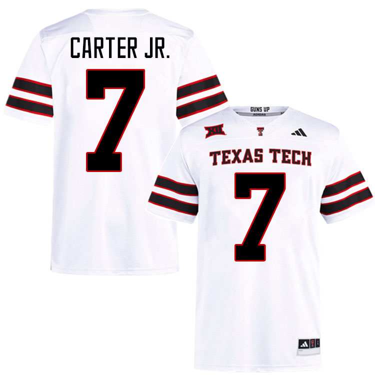 #7 Terrance Carter Jr. Texas Tech Red Raiders Jerseys College Football Uniforms Stitched-White #7 Terrance Carter Jr. Texas Tech Red Raiders Jerseys College Football Uniforms Stitched-White